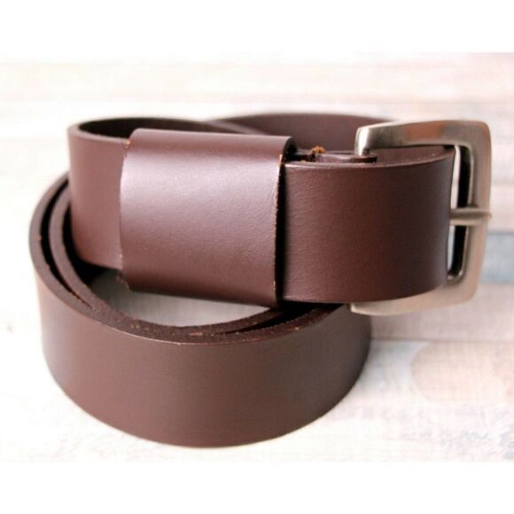 INDIA SADDLE BROWN GENUINE LEATHER 1.5"Wd CASUAL WOMEN'S BELT Sz L (B84 - Picture 5 of 9
